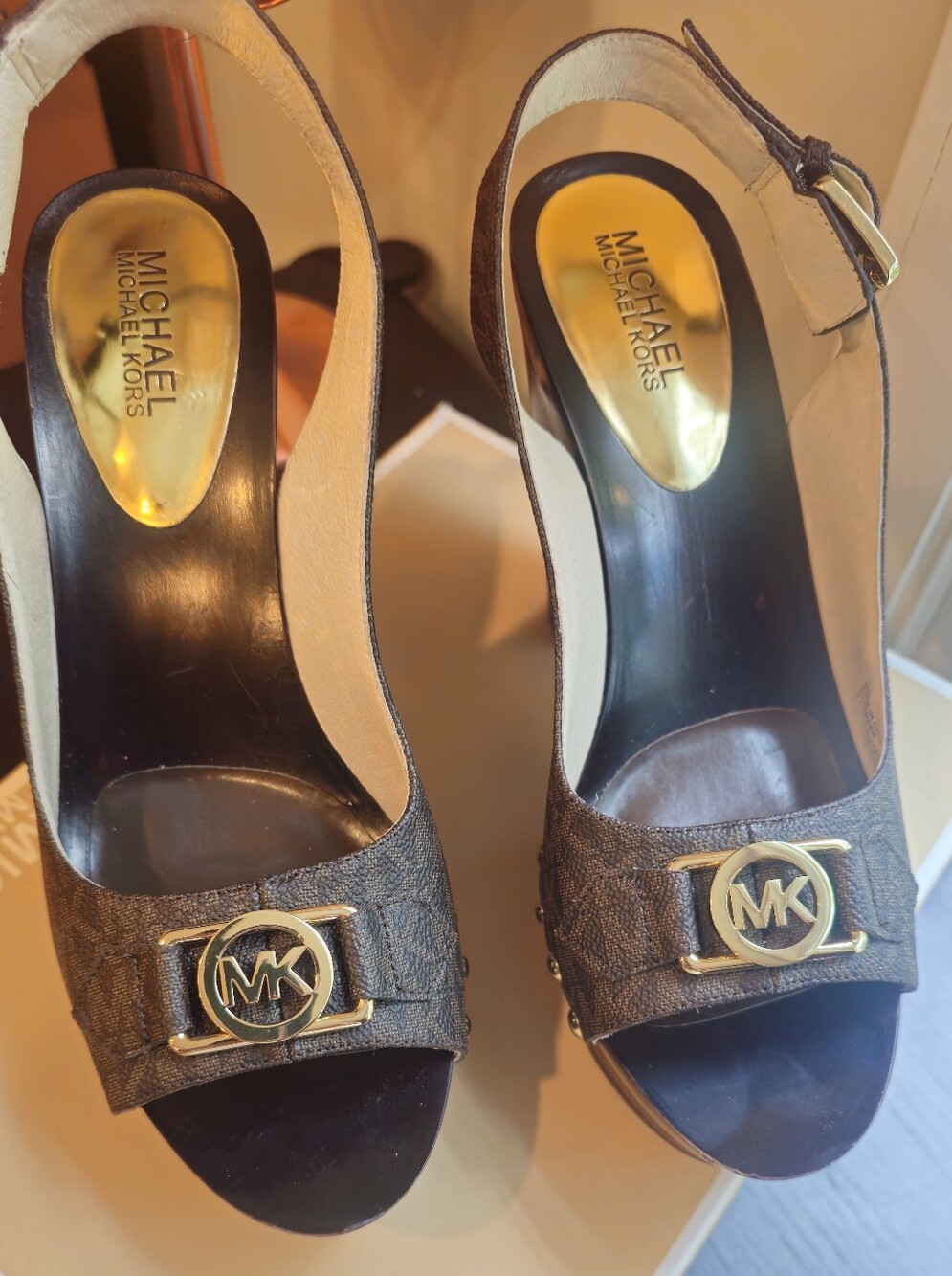 Michael Kors Platforms Charm Sling Heels